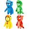 PMI International Gang Beasts 8" Plush 4pk Red Cat Yellow Chicken Green Dragon Blue Bear Bundle Set
